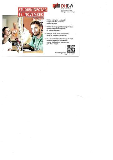 Studieninfotag 19.11.2025, Duale Hochschule VS