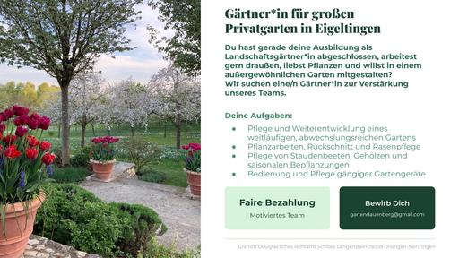 Stelle Gärtner*in Privatgarten Eigeltingen
