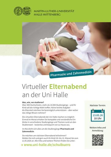 Einladung virtueller Elternabend I Pharmazie und Zahnmedizin