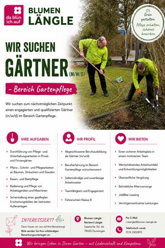 Gärtner/in - Blumen Längle, Dunningen