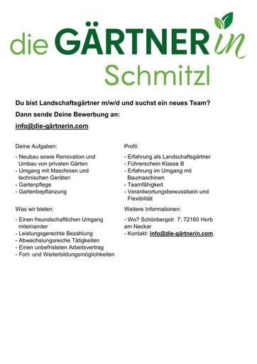 Gärtner*in - Fa. Schmitzl, Horb