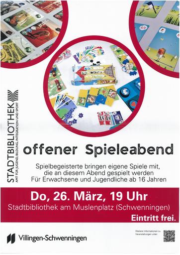 Stadtbibliothek Schwenningen Offener Spielabend 26.03.26